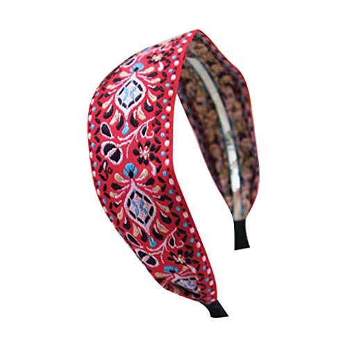 Damen Haarreif Boho Stirnbänder Kopfband Haarband Süßer Haarbügel Stickerei Frauen Haarreif Kopf Haare Mode Hocker Haare Mädchen einfaches Haarbügel Haarreifen Breit Vintage Haarreif mit Knoten Damen von TianWlio