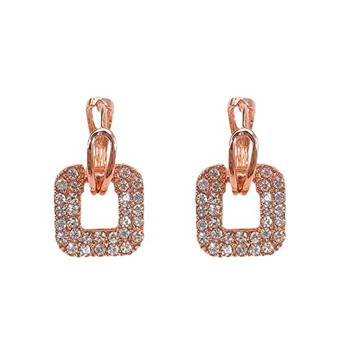 Damen Ohrringe Set Edelstahl mit Zirkonia Schmuck Schmuck Mode Full Net Ohrringe Flash-Ohrringe Ohrringe Diamond Super Temperament Ohrringe Ohrringe (Rose Gold, One Size) von TianWlio