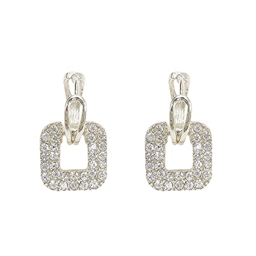 Damen Ohrringe Set Edelstahl mit Zirkonia Schmuck Schmuck Mode Full Net Ohrringe Flash-Ohrringe Ohrringe Diamond Super Temperament Ohrringe Ohrringe (White, One Size) von TianWlio