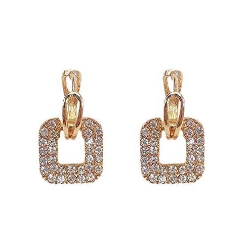 Damen Ohrringe Set Edelstahl mit Zirkonia Schmuck Schmuck Mode Full Net Ohrringe Flash-Ohrringe Ohrringe Diamond Super Temperament Ohrringe Ohrringe (Yellow, One Size) von TianWlio