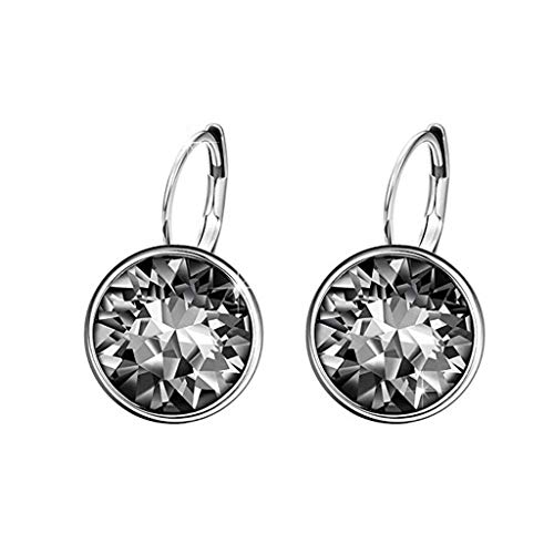 Funkelnden Strass Statement Ohrstecker Ohrringe Ohrschmuck Gold Hochzeit Schmuck Kristall Einfarbig Damen Mädchen Boutique Tag Damen Ohrringe (Black, One Size) von TianWlio