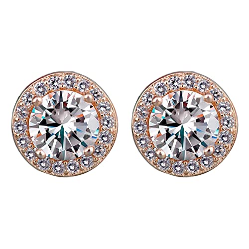 Funkelnden Strass Statement Ohrstecker Ohrringe Ohrschmuck Silberne glänzende monolithische AAA-Zirkonia-Ohrringe für Frauen Ohrringe Kreative Zirkon-Ohrringe für Frauen (C, One Size) von TianWlio