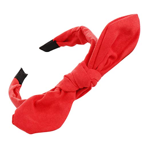 Haarreif modisches Haarbänder Breite Stirnbänder Wildleder Frauen Knoten Haarband Bogenhaarbügel Süße Mode Haarreif Mädchen Kopf Haarreif Haarreifen Damen Mädchen Boho Haarreif (Red, One Size) von TianWlio