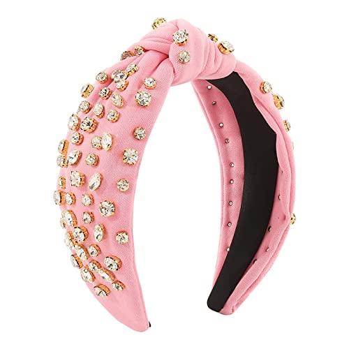 Haarreifen Damen Breit Kopfband Haarband Retro Modische Stirnbänder für Frauen Mädchen Stirnbänder Vintage Stirnband breiter Knoten Strass Haarreifen für Strass Haarband Modische Haarreife Rutschfeste von TianWlio