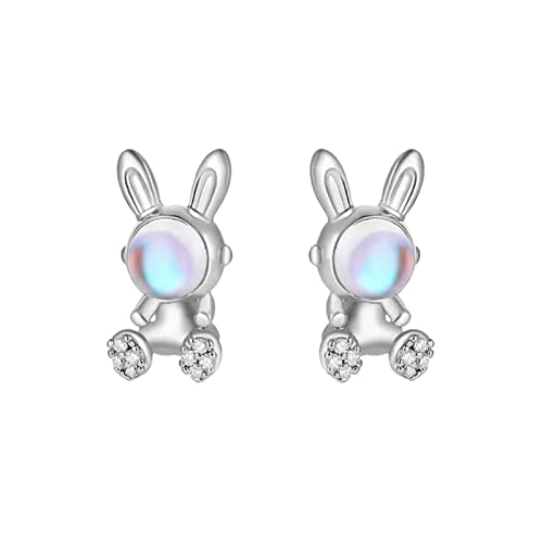 Hasen Ohrringe Mädchen Ostern Geschenk für Damen Ohrringe Ohrringe Damen Hase Ohrstecker Ohrringe (Silver, One Size) von TianWlio