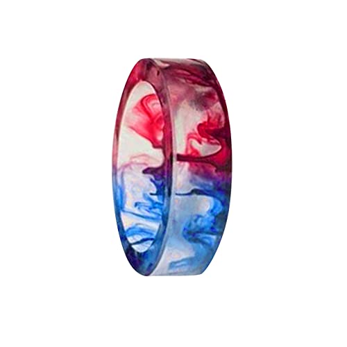 Original Resin Smudges Punk Ice Crystal Frauen Tinte und exklusiver Ring Männer Paar Flamme und Ringe Persönlichkeit Ring Vintage Look Damen Schmuck Ring-Set für Damen und Mädchen (G, One Size) von TianWlio