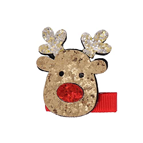 Snap Clips Haarklammern für Damen Mädchen Weihnachten Baby Haarnadel Glitter Pailletten Cartoon Weihnachten Kitz Haarschmuck Haarnadel Zubehör von TianWlio