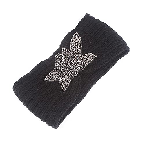 Stirnband Haartuch Kopftuch für Frauen Elastisches Damen-Stirnband mit Strahl-Stirnband Warmes Stirnband gestrickt mit Blumen-Stirnband Stirnbänder Elastische Frauen Stirnband Kopftuch von TianWlio