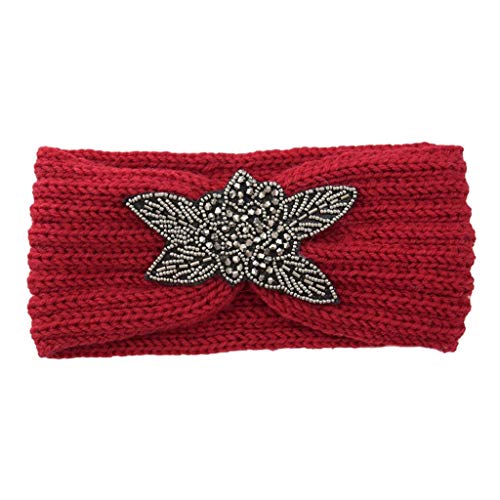 Stirnband Haartuch Kopftuch für Frauen Elastisches Frauen Wolle Wärmehaar Süße Hand Mädchen Mode Haarband Strickkopf Haarreif für Haarbinder Yoga Atmungsakti Stirnband Vintage Haarschmuck von TianWlio