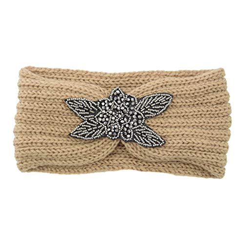 Stirnband Haartuch Kopftuch für Frauen Elastisches Frauen Wolle Wärmehaar Süße Hand Mädchen Mode Haarband Strickkopf Haarreif für Haarbinder Yoga Atmungsakti Stirnband Vintage Haarschmuck von TianWlio