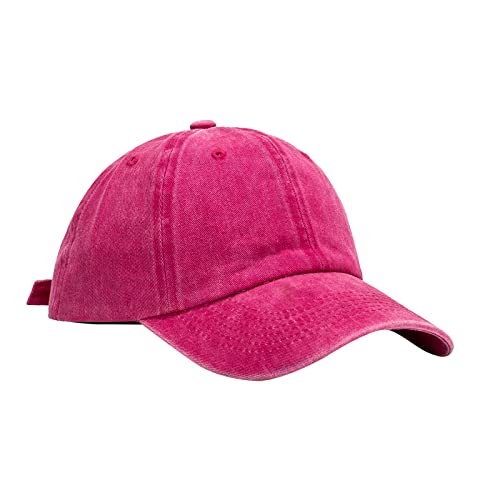 TianWlio Baseball Cap Classic Baumwolle Baseballkappen Baseball Cap Unisex Basecap Baseball Kappe Schildmütze Sport Cap Schildkappe für Unisex Mütze Atmungsaktiv für Sport Wandern (Hot Pink, One Size) von TianWlio