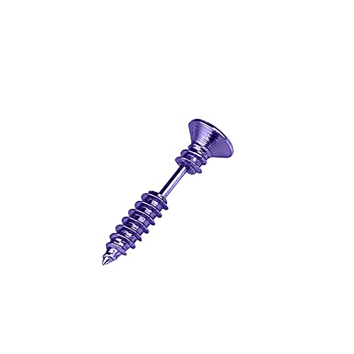 TianWlio Damen Edelstahl Ohrringe Wasserfester Schmuck Stil 2 STÜCKE Piercing Personalisierte Personalisierte Schraubenohrringe Halloween Schraubenohrringe Kristall Ohrringe Hängend (Purple, One Size) von TianWlio