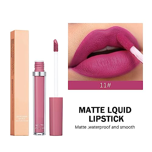 TianWlio Damen Schminke Frauen Make Up Flüssiger Lipstick 12-Farben-Lipgloss, antihaftbeschichtet, Samt-Lippenstift, laminierter Perlmutt-Lipgloss mit Lippenbalsam Wasserdichte Langlebige von TianWlio