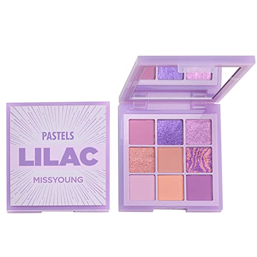 TianWlio Eyeshadow Lidschatten Mehrfarbig langanhaltend 9 Farben Lidschatten-Make-up-Palettenset Langlebiger Lidschatten Lila Lidschattenpalette Bunt Glitzer Schimmer Palett-e (C, One Size) von TianWlio