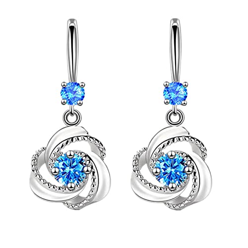 TianWlio Frauen Ohrstecker Schmuck Geschenk Diamantbesetzte temperamentvolle lange Kristallohrringe für kreative Mädchenohrringe für Frauen Ohrringe Damen Ohrhänger Ohrschmuck (Blue, One Size) von TianWlio