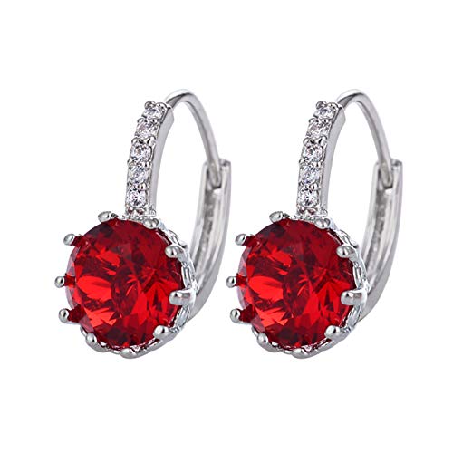 TianWlio Frauen Ohrstecker Schmuck Geschenk Leichte -Schmuck-Metallohrringe Romantische Damen-Retro-Kälte-Persönlichkeits-Liebes-Ohrringe Ohrringe Trendy Frauen Ohrstecker mit Zirkonia (Red, One Size) von TianWlio