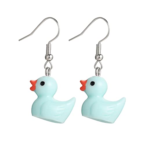 TianWlio Frauen Ohrstecker Schmuck Geschenk Mode-Karikatur-Tier-nette Enten-Ohrringe für Frauen-Schmuck-Geschenke Ohrringe Trendy Frauen Ohrstecker mit Zirkonia (Sky Blue, One Size) von TianWlio