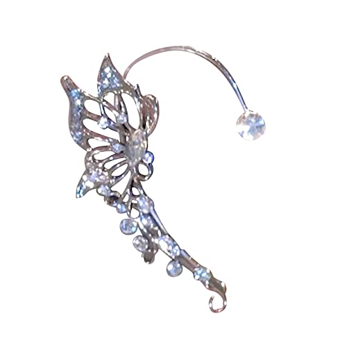 TianWlio Frauen Ohrstecker Schmuck Geschenk Sequenant Schmetterling Ohrringe Ohrclip für Frauen Mädchen kein Piercing Sequenant Schmetterling Ohrclips Sequenant Ohrringe Trendy Frauen (A, One Size) von TianWlio