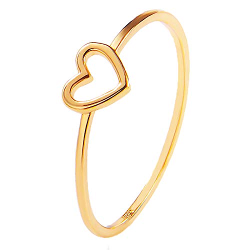 TianWlio Geformte Frau für Freund-Mode-Hochzeits-Herz- Schmuck-Geschenk-Ring-Ringe Ring Damen Wickelring Verlobungsring Damen Zirkonia Ringe Silberringe Eheringe Antragsring für Frauen (Gold, 8) von TianWlio