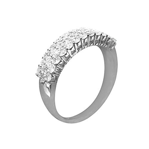 TianWlio Kupferring Ring dreireihig Simples Zircon Pavé Fashions Ring Handschmuck Ringe Persönlichkeit Ring Vintage Look Damen Schmuck Ring-Set für Damen und Mädchen (White, 8) von TianWlio