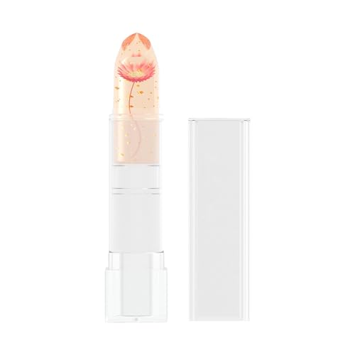 TianWlio Lippenstift Langanhaltend Kosmetik für Geschenk Dunkelblaue Röhre, transparenter, getrockneter Blumen-Lippenstift, Blattgold-Gelee, Farbwechsel, Make up Damen Lipgloss Geburtstage von TianWlio