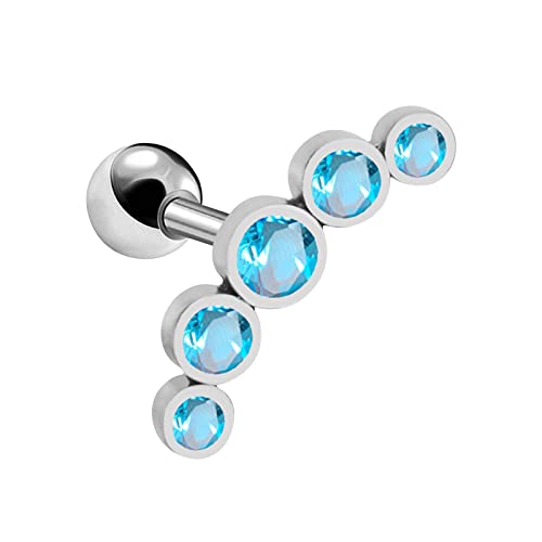 TianWlio Mode Kristall Strass Ohrringe Schmuck Geschenke Dicker Stab-Ohrstift Fünf kleine -Ohrringe Hochwertige -Silber-Ohrringe Ohrhänger Hochzeit Abschlussball Brautschmuck (Sky Blue, One Size) von TianWlio