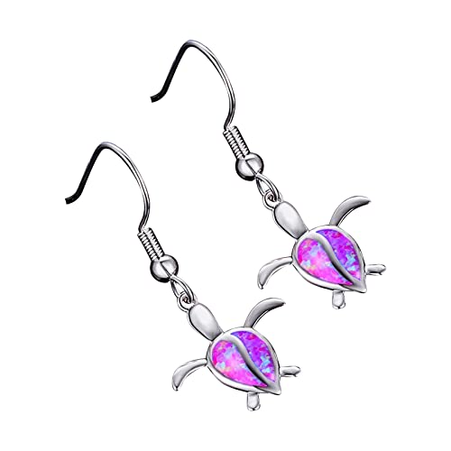 TianWlio Mode Kristall Strass Ohrringe Schmuck Geschenke Opal Schildkröte Ohrringe Accessoires für Damen Ohrringe Schildkröte Ohrringe Ohrhänger Hochzeit Abschlussball Brautschmuck (Purple, One Size) von TianWlio