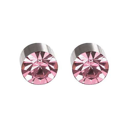 TianWlio Ohrringe Anhänger Schmuck Party Hochzeit Magnetische Akupressur-Schlankheits-Ohrringe Magnetische Ohrringe Non Piercing Akupressur-Ohrringe Kristalle Ohrringe Hängend Cubic (Pink, One Size) von TianWlio