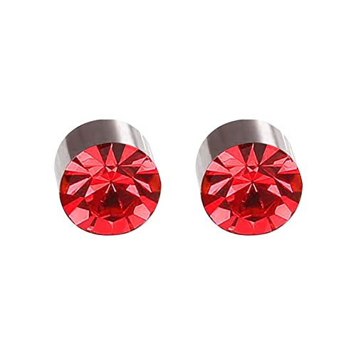 TianWlio Ohrringe Anhänger Schmuck Party Hochzeit Magnetische Akupressur-Schlankheits-Ohrringe Magnetische Ohrringe Non Piercing Akupressur-Ohrringe Kristalle Ohrringe Hängend Cubic (Red, One Size) von TianWlio