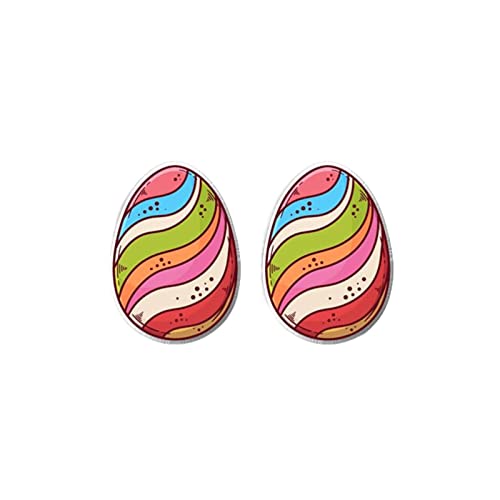 TianWlio Ohrringe Cremefarben Osterei-Kunststoff-Ohrstecker Auferstandene Kaninchen-Ohrringe Edelstahl-Ohrstifte Harz-Ohrclips Damen Mädchen Ostern Hasen Ohrringe Schmuck von TianWlio