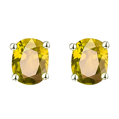 TianWlio Ohrringe Hochzeit Kristall für Damen Ohrring Runde Ohrstecker Modeschmuck Frauen Einfache Ohrringe Ohrringe Ohrringe in einem minimalistischen Mode (Yellow, One Size) von TianWlio