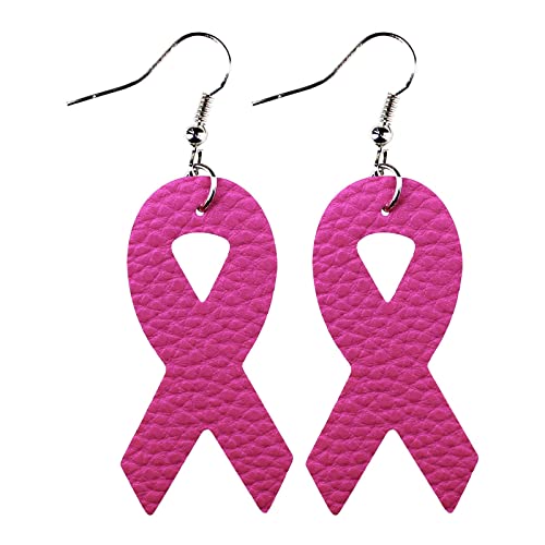 TianWlio Ohrringe Kleine Tropfen Geschenke für Mädchen Breast Women's Health Awareness Ribbon Lederohrringe Ohrringe Ohrringe Bowknot Ohrringe Ohrringe niedliche Schmuckgeschenke für (B, One Size) von TianWlio