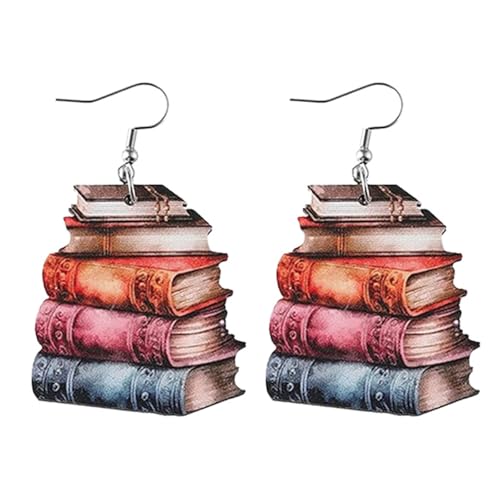 TianWlio Ohrringe Strass Kristall Hochzeit Ohrringe Schmuck Persönlichkeit Holz Bleistift Bücher Baumeln Tropfen Ohrringe Doppel Holz Lehrer Student Ohrringe Für Hängend Ohrringe Schmuck (E, One Size) von TianWlio