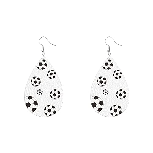 TianWlio Ohrringe Vintage Schmuck Für Frauen Und Mädchen Damen-Sportfans Baseball-Ohrringe Kunstleder-Anhänger-Ohrringe Fußball-Basketball-Ohrringe Funkelnde Ohrringe Damen Hängend (L, One Size) von TianWlio