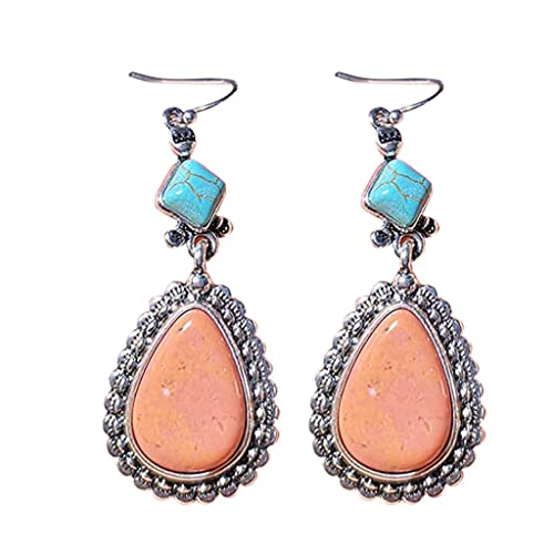 TianWlio Ohrringe Vintage Schmuck Für Frauen Und Mädchen Hochwertige Frauen Wasseranhänger retro für Ohrringe retro Tropfen-Haken-Ohrringe Ohrringe Damen Hängend Leicht Statement (Orange, One Size) von TianWlio