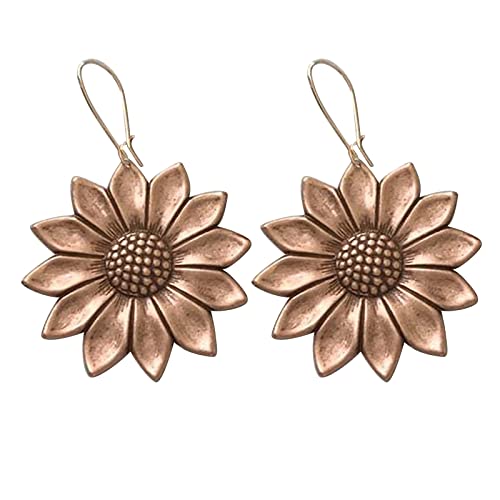 TianWlio Ohrringe Vintage Schmuck Für Frauen Und Mädchen Mode Sonnenblumen Gänseblümchen Ohrringe Vintage-Ohrringe für Frauen Ohrstecker Frauen Kristall Hochzeiten Verlobungen (Rose Gold, One Size) von TianWlio