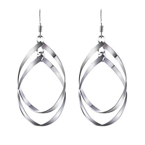 TianWlio Ohrringe für Damen Ohrstecker Schmuck Earring-Fashion-Frauen paar Eardrop-Silber-Ein-Blatt Ohrringe für Frauen Geschenk für Damen (Silver, One Size) von TianWlio