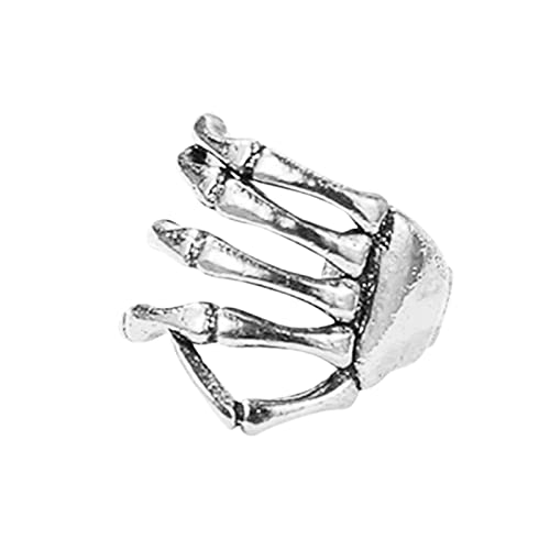 TianWlio Ohrringe für Damen Ohrstecker Schmuck Kein Schädel Wirbelsäule Clip Persönlichkeit Hand Stil Punk Ohrringe Ohrclip Ohr durchbohrte Ohren Ohrringe Ohrringe für Frauen (Silver, One Size) von TianWlio