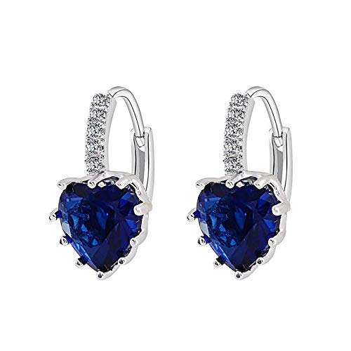 TianWlio Ohrringe für Damen Ohrstecker Schmuck Zirkon-Pfirsich-Ohrfarbe Art- und Weiseknopfherz-Schmucksache-Ohrring-multi Zusatz Ohrringe Damen Cubic Zirkonia Ohrstecker Set (A, One Size) von TianWlio