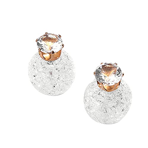 TianWlio Ohrringe für Frauen Handmade Schmuck Ohrringe Strass und Ohrringe doppelseitig weiblich vorne hinten vereinfachen Ohrringe Ohrringe Hängend Damen Schmuck Kristall (White, One Size) von TianWlio