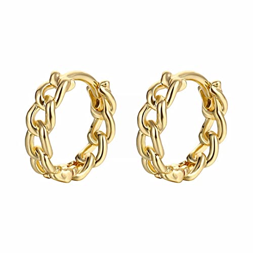 TianWlio Ohrringe in einem minimalistischen Schmuck Minimalistischer Schmuck Gold Twisted Circle Creolen Messingohrringe Damen Glatte Persönlichkeit Kette Ohrring Ohrringe Hochzeit (Gold, One Size) von TianWlio