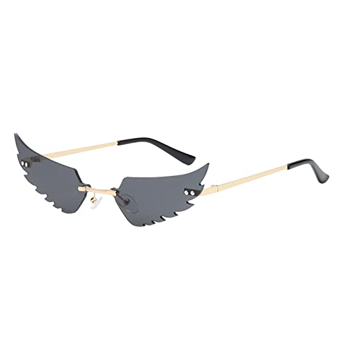TianWlio Polarisierende Sport Sonnenbrille Schutz Brille Unregelmäßige Form Retro-Sonnenbrille Brille Eyewear Shades Vintage Unregelmäßige Unisex Polarisiert Premium Metallrahmen (Grey, One Size) von TianWlio