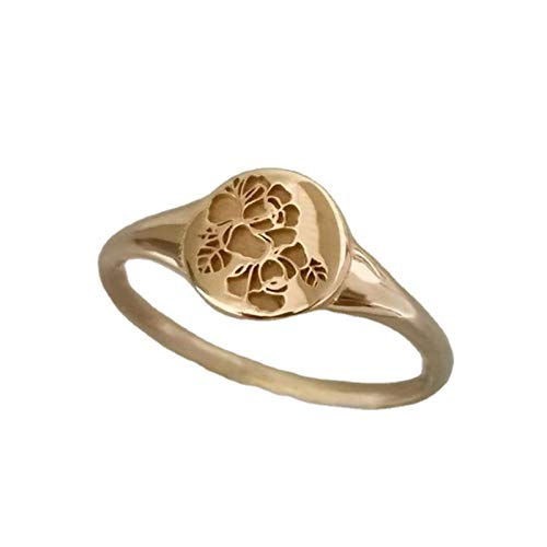 TianWlio Schmuck Metallknöchel Ring Trend Geometrische Mode Geschenk Gold Retro Ring Ring Damen Wickelring Verlobungsring Damen Zirkonia Ringe Silberringe Eheringe Antragsring für Frauen (Gold, 9) von TianWlio