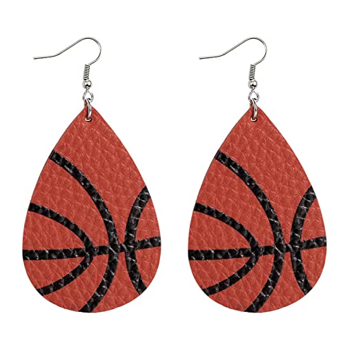 TianWlio Schmuck Ohrringe für Damen Damen Sport Volleyball doppelseitige Druck Ohrringe Ohrringe Basketball Fußball Ohrringe Ohrringe Edelstahl für Damen Boho Schmuck (H, One Size) von TianWlio