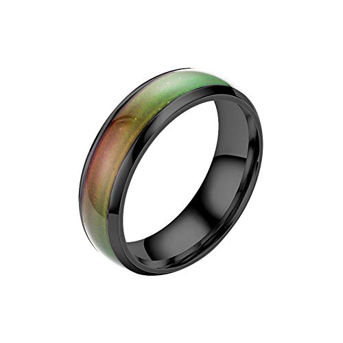 TianWlio Seven-Ring-Glasur in Mode, die die Temperatur ändert Ringe Herren Schwarz Rot (Black, 7) von TianWlio