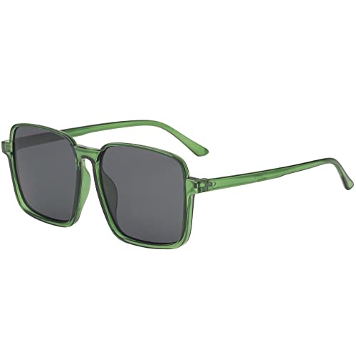 TianWlio Sonnenbrille Retro Schutz Sonnen Autofahren Männer Frauen Polarisierte Sonnenbrille Modeschutz Klassische Sonnenbrille mit rundem Rahmen Unisex Sonnen Brille Autofahren (Green, One Size) von TianWlio