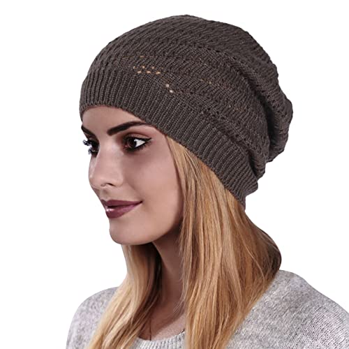 TianWlio Strickmütze Wintermütze Loop Damen Wintermütze Dünne, Plissierte, Hohle Pullover-Mütze für Männer und Frauen, gestrickte Wolle, warme Winter BeanieMütze Thermo Strickmütze Wintermütze von TianWlio