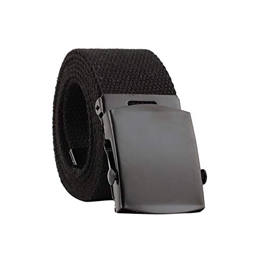 TianWlio Unisex Gürtel Nylon Canvas Belt, Elastischer Gürtel Stretchgürtel 1.3mX3.8cm für Lässige Hose, Robuste Bauweise und Gut Bewegen Kann Metalls Schnall + Kunststoff Schnall (BK) von TianWlio