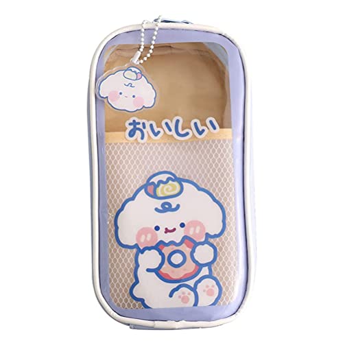 Tianbi Kawaii Federmäppchen, tragbar, niedliches Bär, Kaninchen, Federmäppchen für Mädchen, transparent, große Kapazität, Schulbedarf für Teenager-Mädchen, 21,5 x 11,5 x 5,5 cm von Tianbi