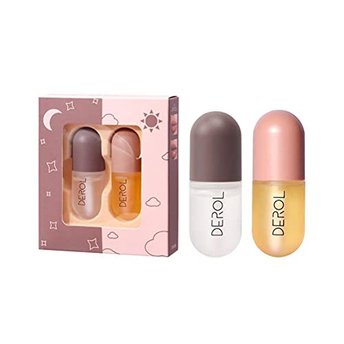 Tianbi 2 Pcs Lip Plumper Set Natürliche Make-Up Plumping Lip Gloss Lip Care Serum Kit Derol Lip Plumper Lip Enhancer Fuller Hydratisiert Schönheit Lippen von Tianbi